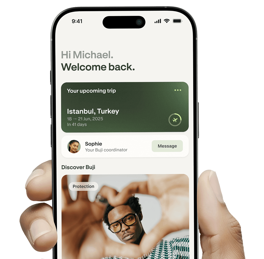 Buji app home screen on your phone