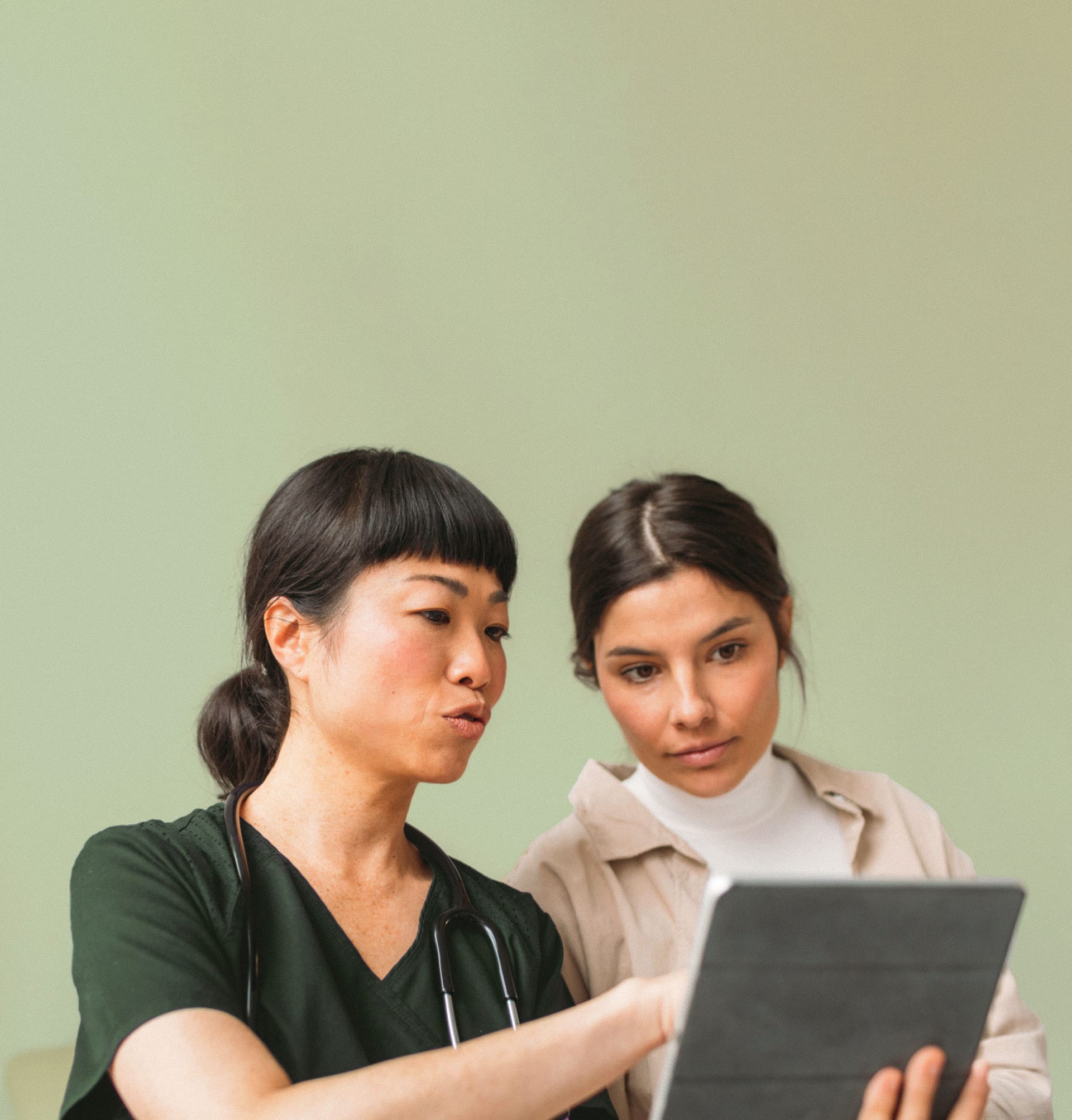 A clinician reviewing a treatment case